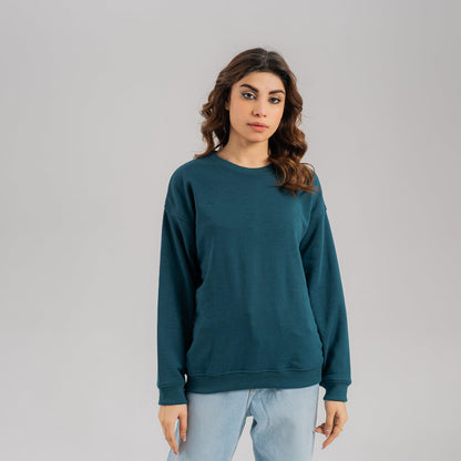 East West Women's Terry Sweat Shirt Women's Sweat Shirt East West Teal S 