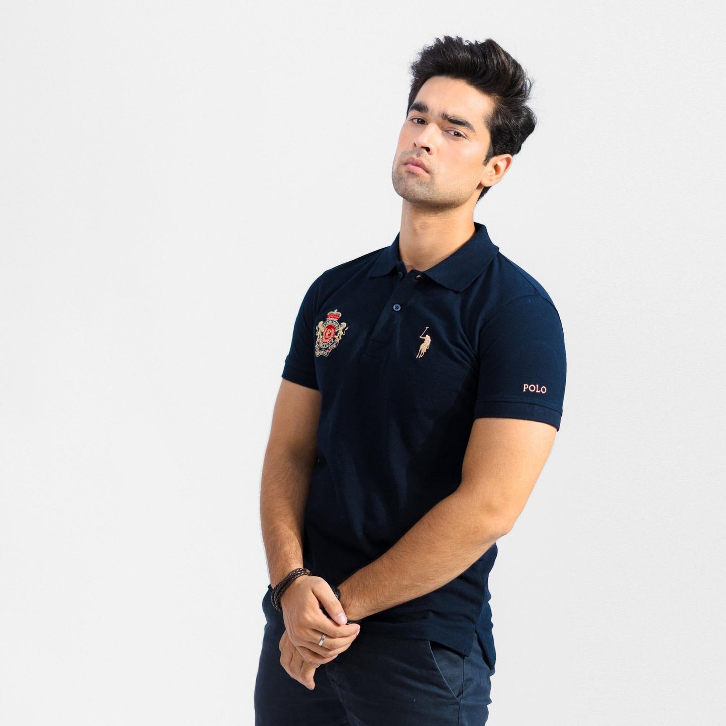 Polo Republica Men's Signature Pony & PRC Crest 3 Embroidered Short Sleeve Polo Shirt Men's Polo Shirt Polo Republica 