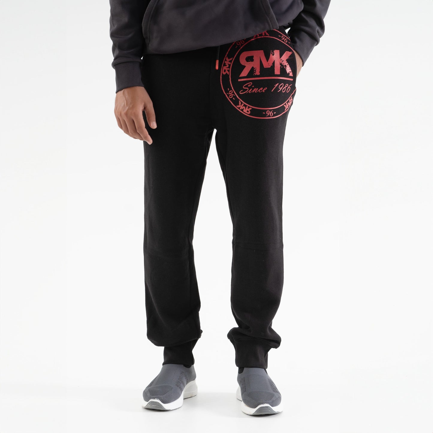 Men's RMK Printed Fleece Joggers Pants Men's Jogger Pants SZK Black & Red XS 