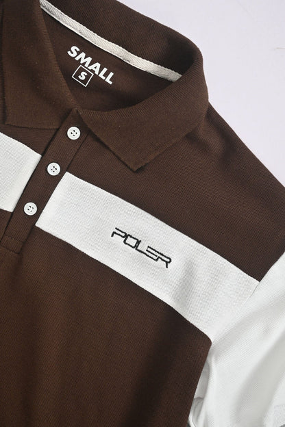 Poler Men's Graz Contrast Panel Short Sleeve Polo Shirt Men's Polo Shirt IBT 