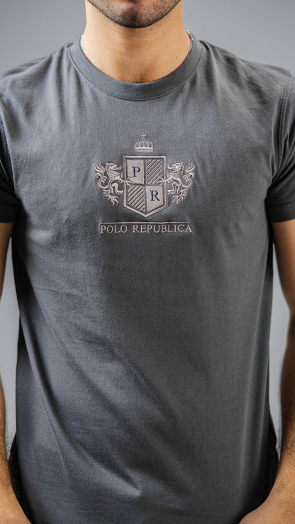 Polo Republica Men's PR Crest Embroidered Crew Neck Tee Shirt Men's Tee Shirt Polo Republica 