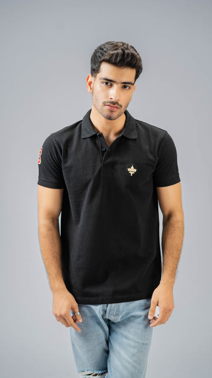 Polo Republica Men's Maple Leaf & 3 Embroidered Short Sleeve Polo Shirt Men's Polo Shirt Polo Republica 