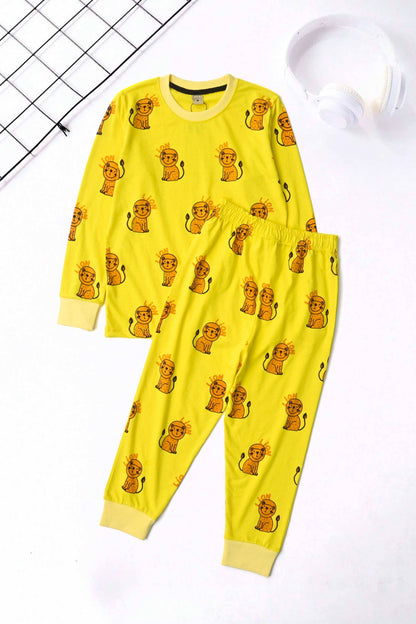 Junior Republic Kid's Lion Printed Twin Set Kid's Twin Set Junior Republic (Sale Basis) Yellow (14)1-2 Years 