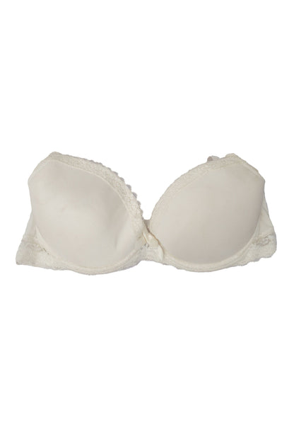 H&M Women's Lace Design Soft Padded Push Up Bra Women's Lingerie IST White 75(34) B