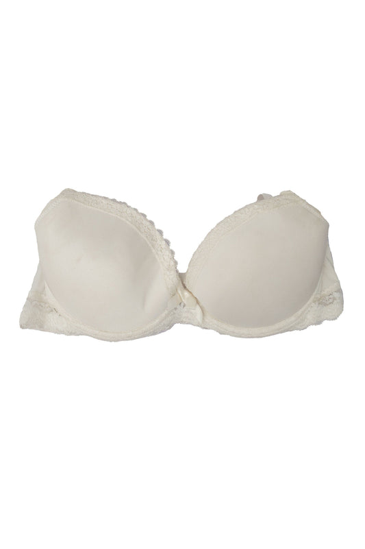 H&M Women's Lace Design Soft Padded Push Up Bra Women's Lingerie IST White 75(34) B