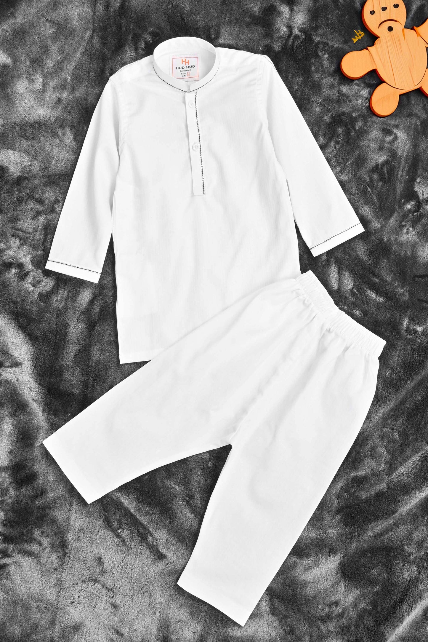 Hud Hud Boy's Mandarin Collar Classic Stitched Kurta Trousers Boy's Kurta MHJ 