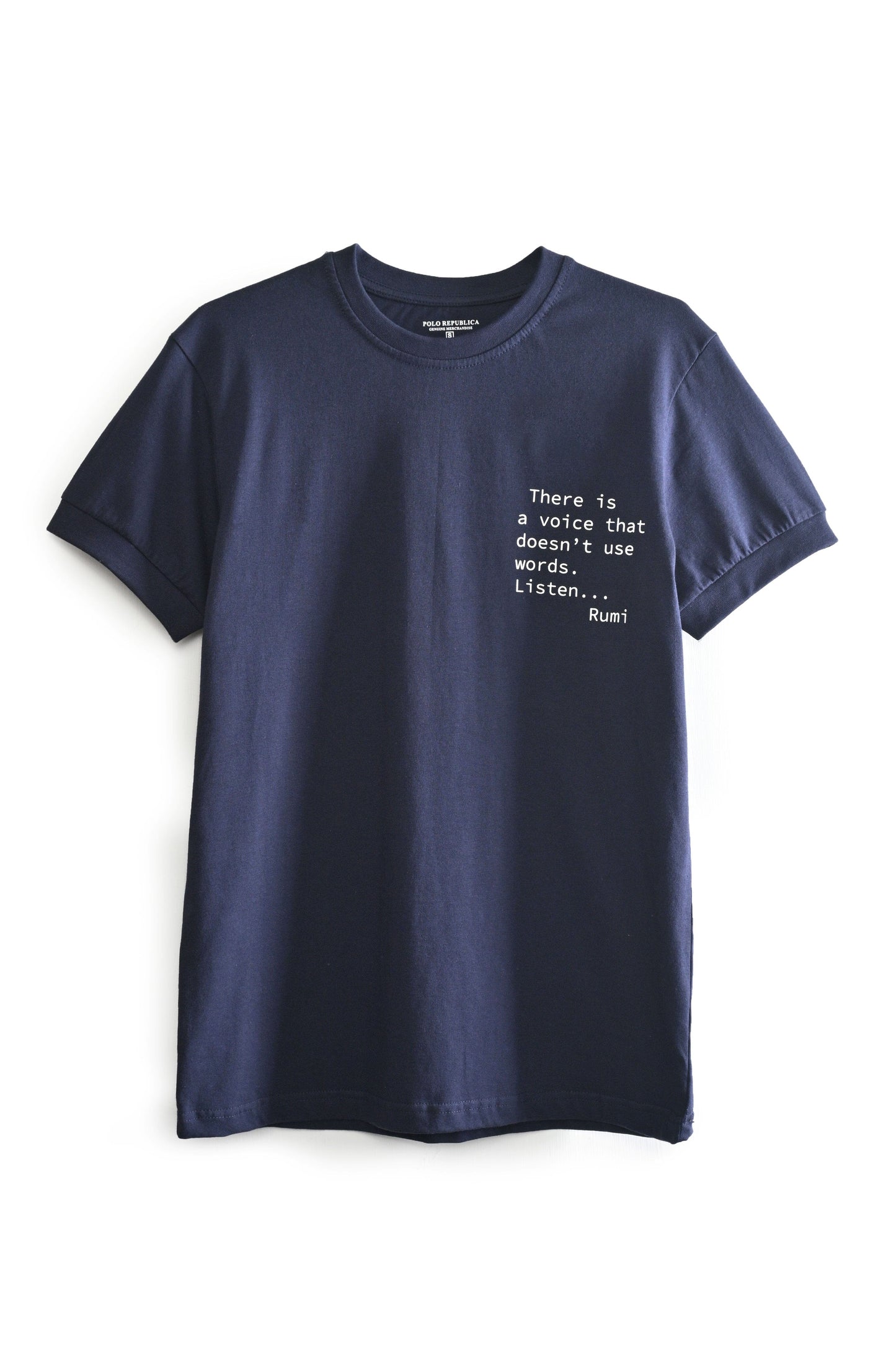 Polo Republica Men's Rumi Quote Printed Crew Neck Minor Fault Tee Shirt