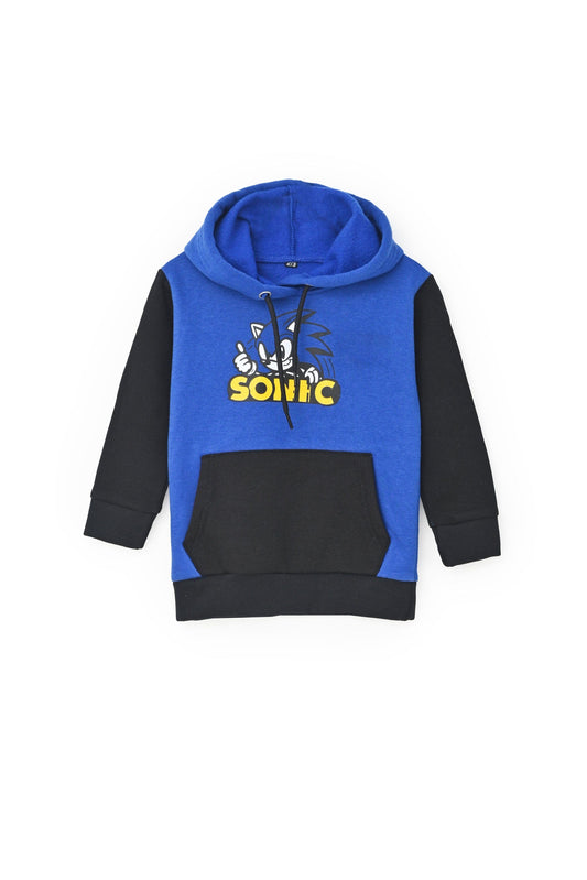 HM Kid's Sonic Printed Fleece Pullover Hoodie Kid's Pullover Hoodie HM Garments (Sale Basis) Royal & Black 2-3 Years 