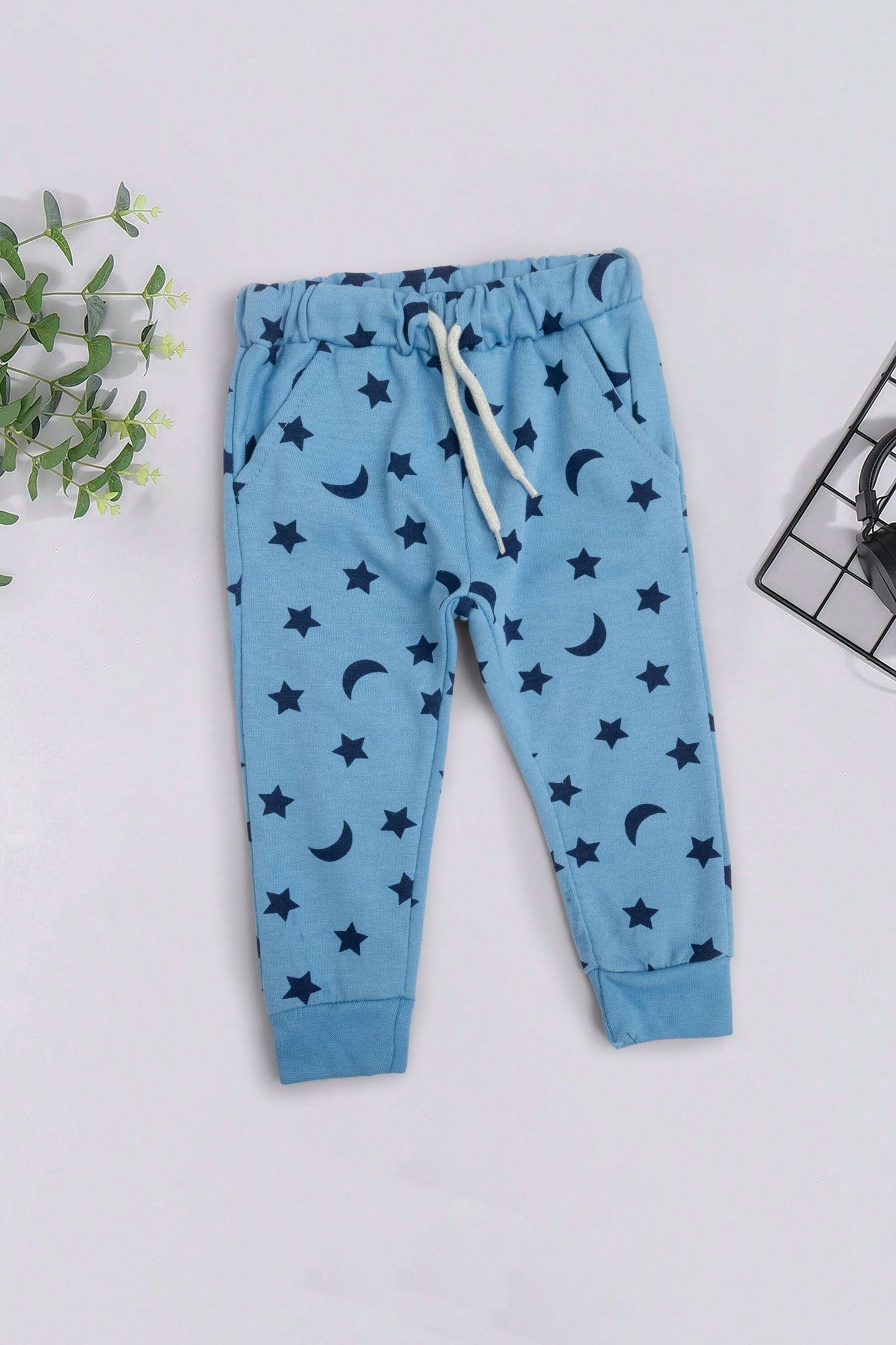 Lefties Kid's Star & Moon Printed Fleece Jogger Pants Kid's Trousers SNR 