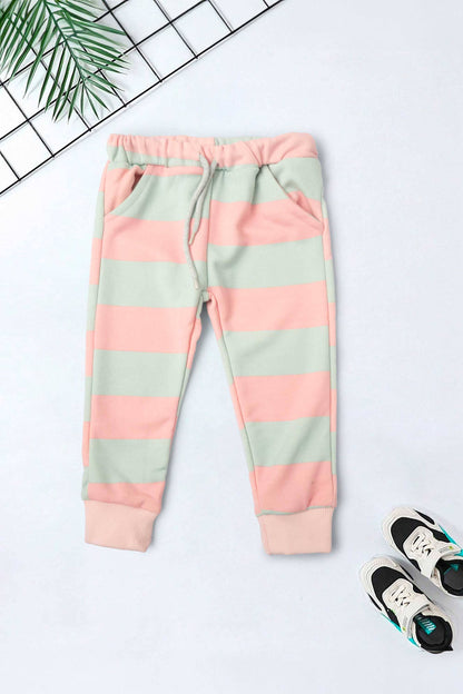 Lefties Kid's Stripes Style Terry Jogger Pants Kid's Trousers SNR 