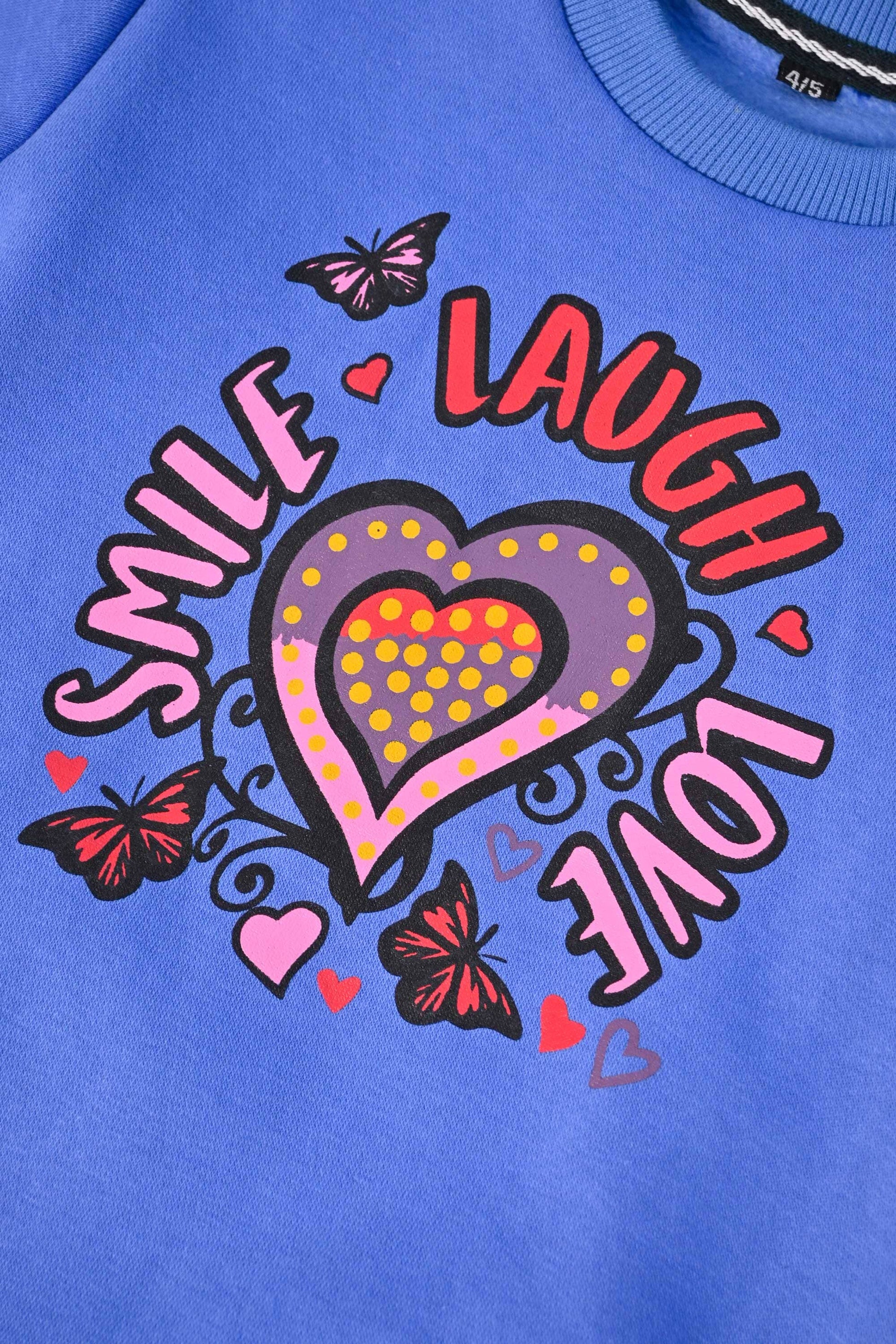 HM Kid's Smile Laugh Love Printed Fleece Sweatshirt Kid's Sweat Shirt HM Garments (Sale Basis) 