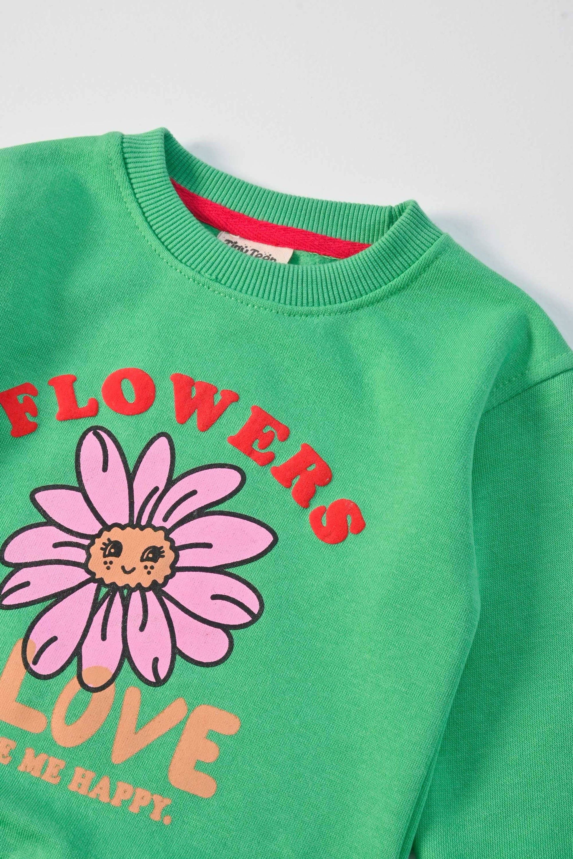 Tiny Teen Kid's Flowers & Love Printed Fleece Minor Fault Sweat Shirt