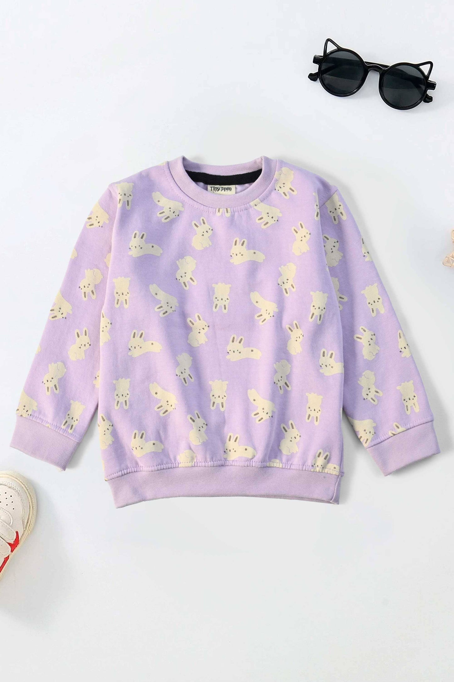 Tiny Teen Kid's Rabbits Printed Fleece Sweat Shirt Kid's Sweat Shirt SNR 