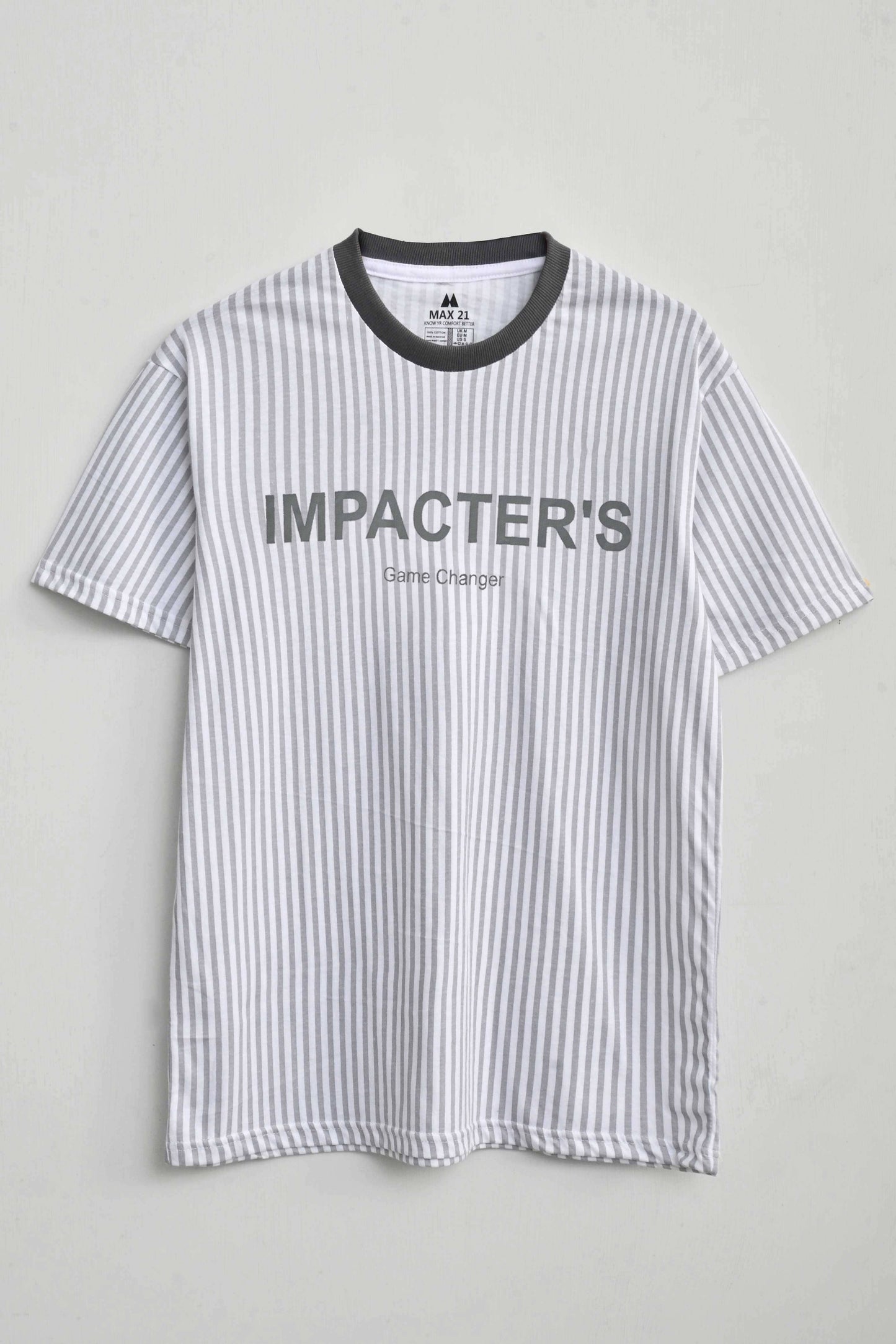 Max 21 Men's Impacters Printed Stripes Style Tee Shirt Men's Tee Shirt SZK 