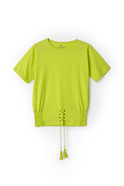 East West Women's Knitted Top Women's Tee Shirt East West Lime S 