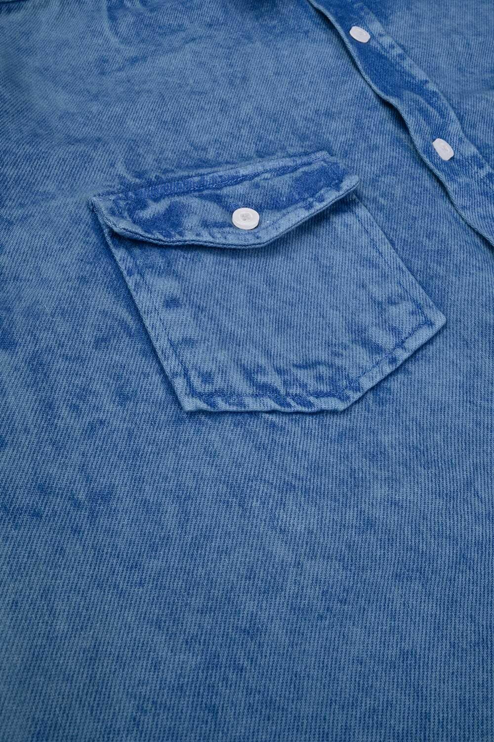 Plain Men Regular Fit Blue Denim Shirt at Rs 350 in New Delhi | ID:  2851882649597