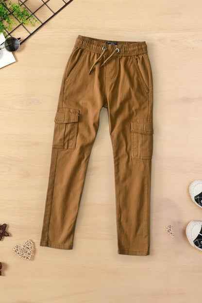 Fashion Classic Boy's Cargo Pants Boy's Trousers HAH Enterprise Brown 4 Years 