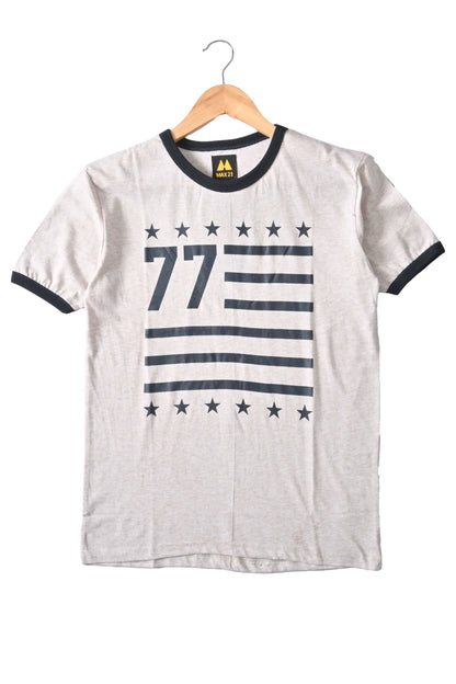 Max 21 Men's Stars Printed Crew Neck Tee Shirt Men's Tee Shirt SZK Oatmeal S 