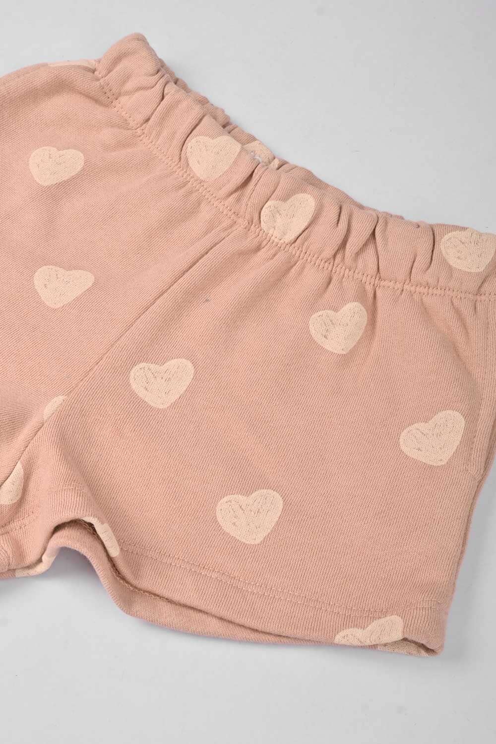 C&A Girl's Heart Printed Terry Shorts Kid's Shorts SNR 