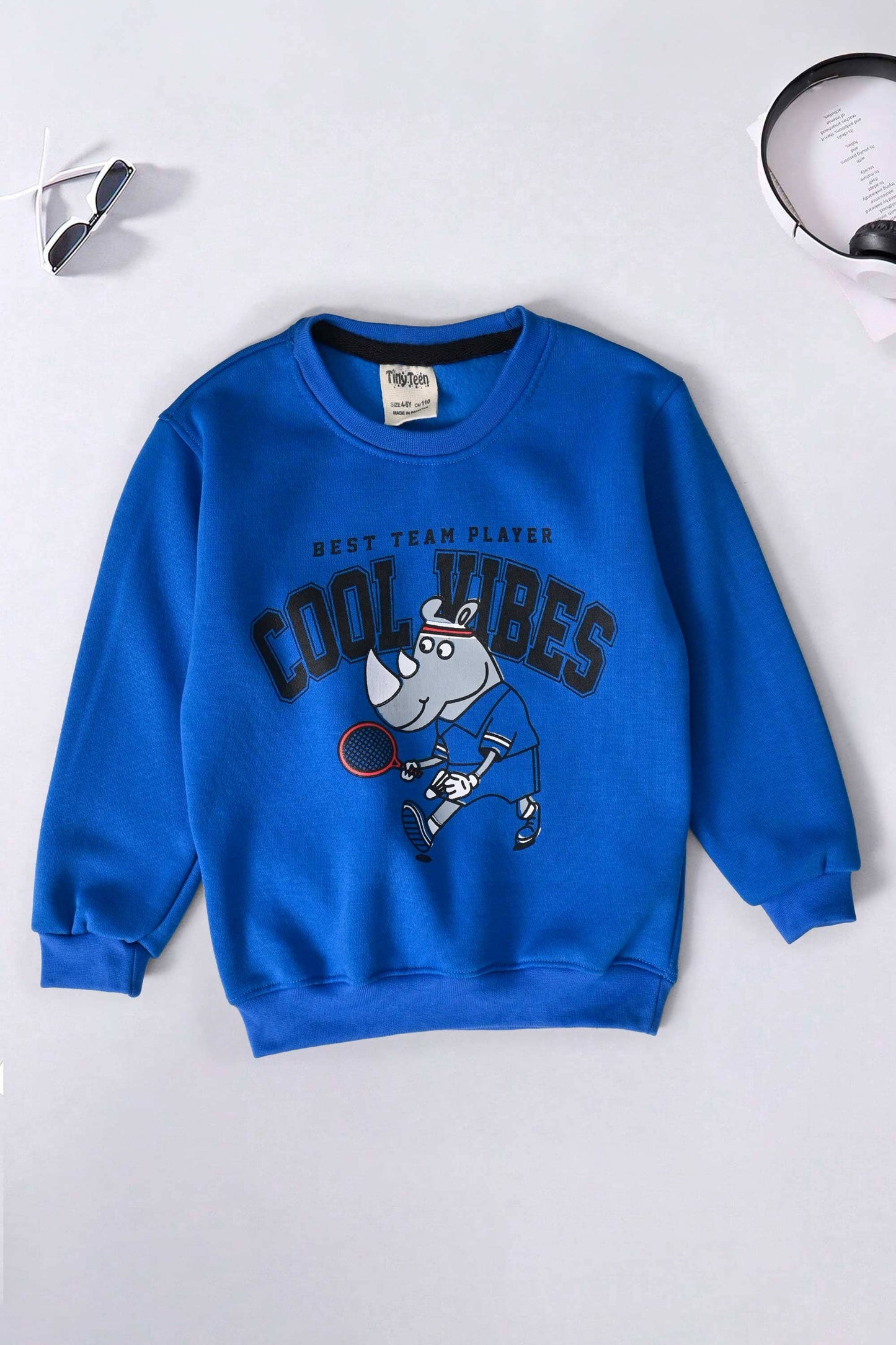 Tiny Teen Kid's Cool Vibes Printed Sweat Shirt Kid's Sweat Shirt Salman Rahim Royal 6-9 Months 