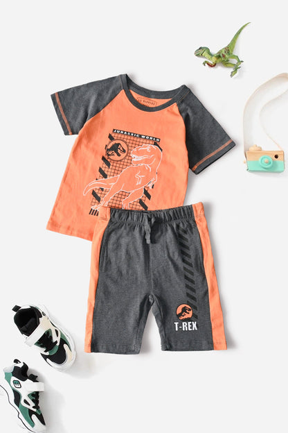 Lil Peppers Boy's Jurassic World Printed Twin Set Boys Twin Set First Choice 