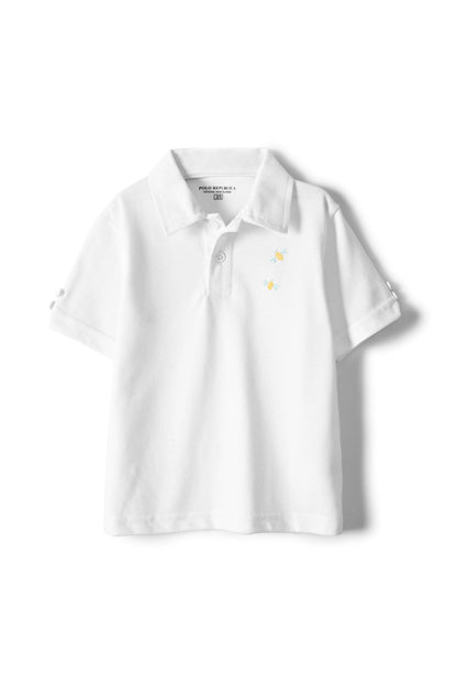 Polo Republica Kid's Bees Embroidered Polo Shirt Kid's Polo Polo Republica White 1-2 Years 