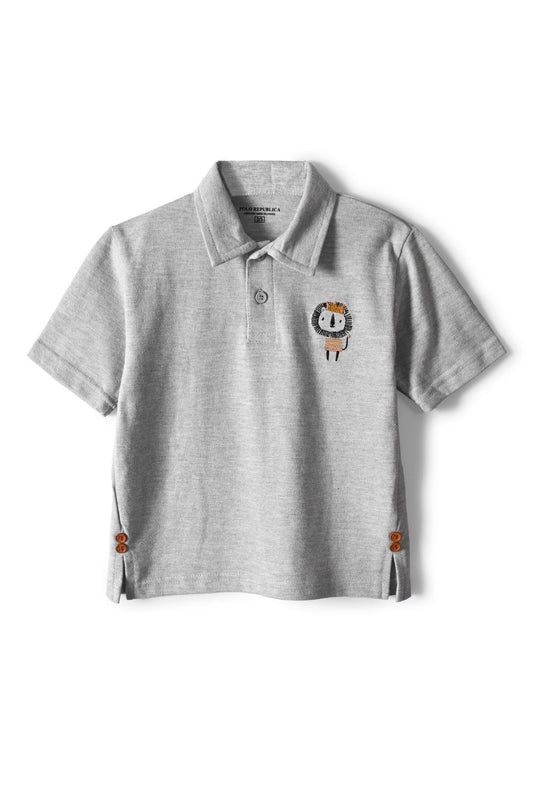 Polo Republica Kid's Embroidered Polo Shirt Kid's Polo Polo Republica Heather Grey 1-2 Years 