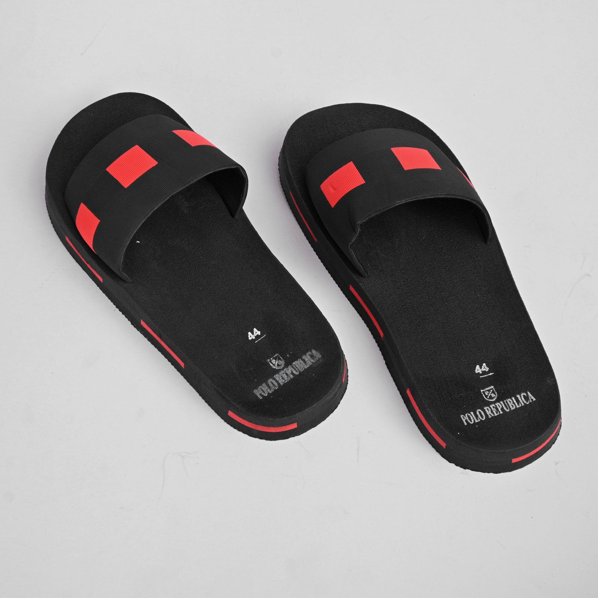 Red polo best sale slides mens