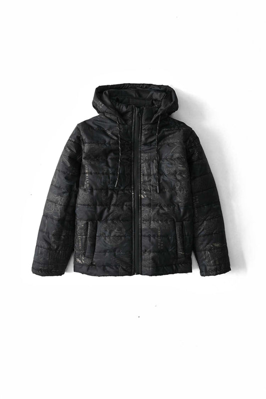 Cut Label Boy's Cruise Printed Hooded Puffer Jacket Boy's Jacket Ahmad Traders ( M.Idris ) ( Sale Basis) Black 2-3 Years 