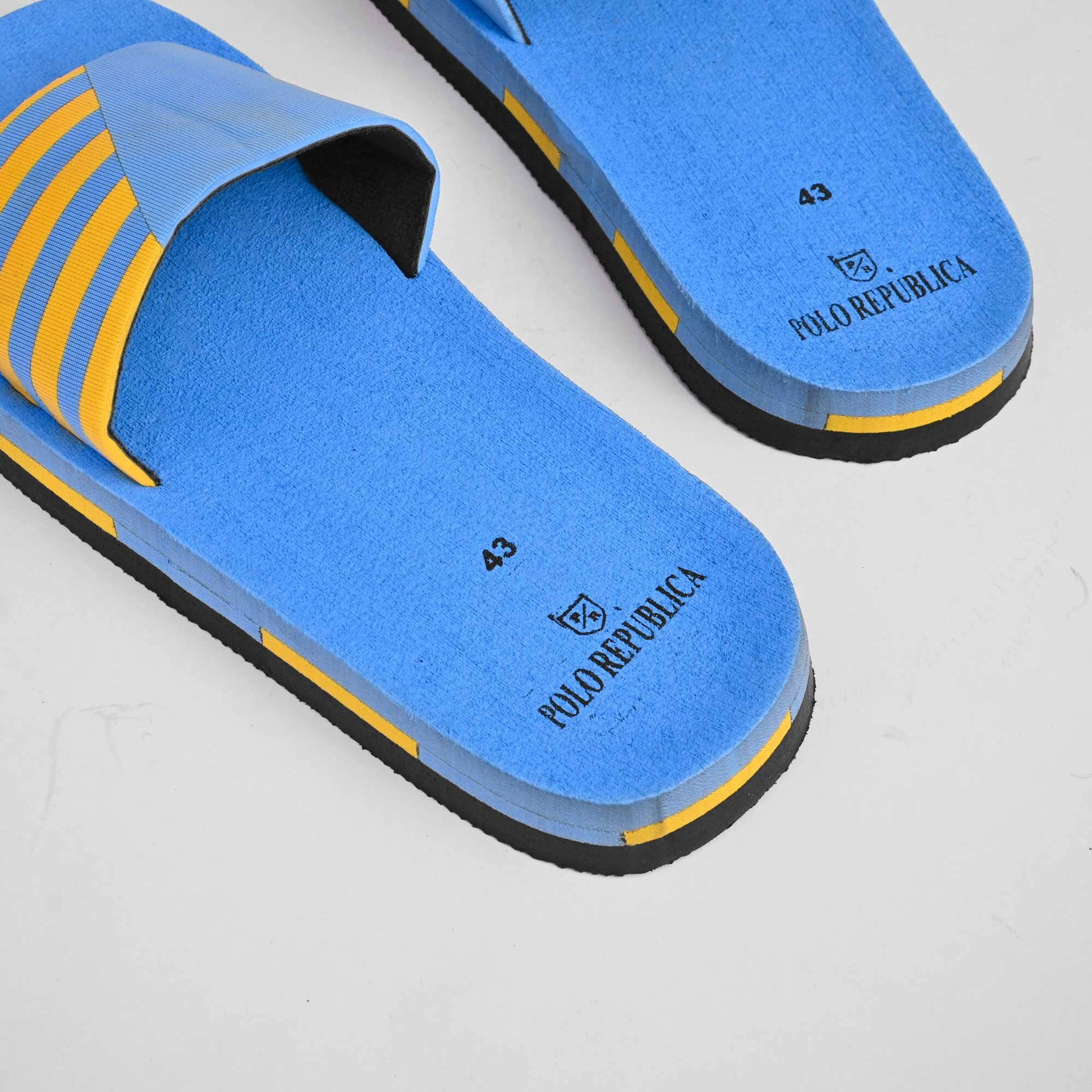 Polo Republica Men's Striped Design Soft Slides Men's Shoes Hamza Traders 