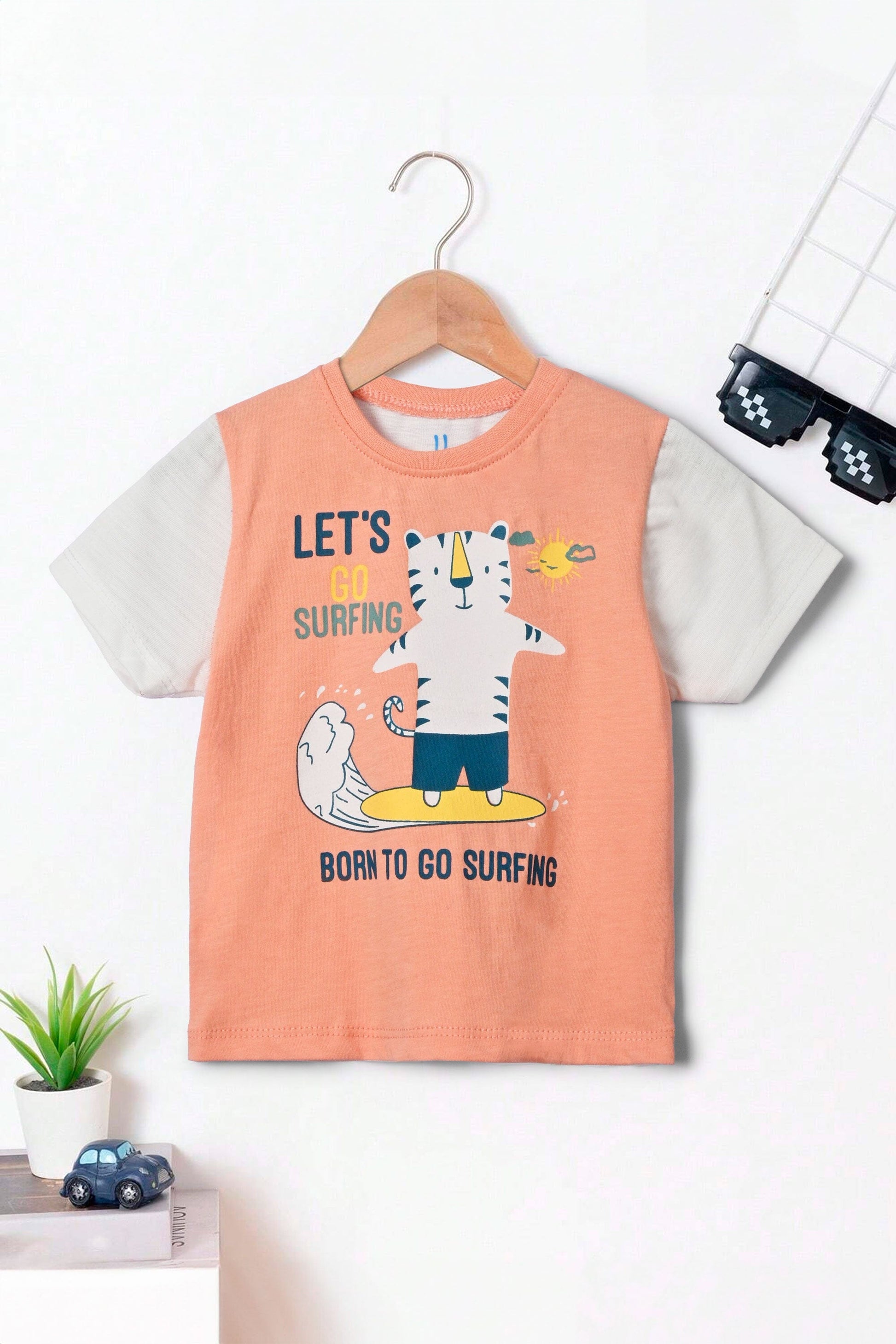 Hash Fash Kid's Let's Go Surfing Printed Tee Shirt Kid's Tee Shirt First Choice 