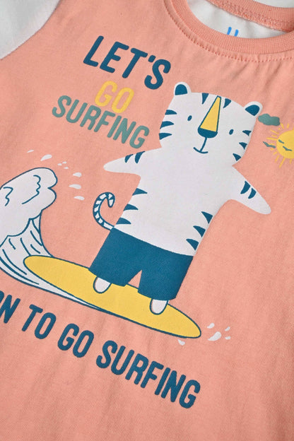 Hash Fash Kid's Let's Go Surfing Printed Tee Shirt Kid's Tee Shirt First Choice 