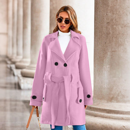 Rising Women's Fleece Trench Coat Women's Jacket Rooshani Enterprises Light Plum S 