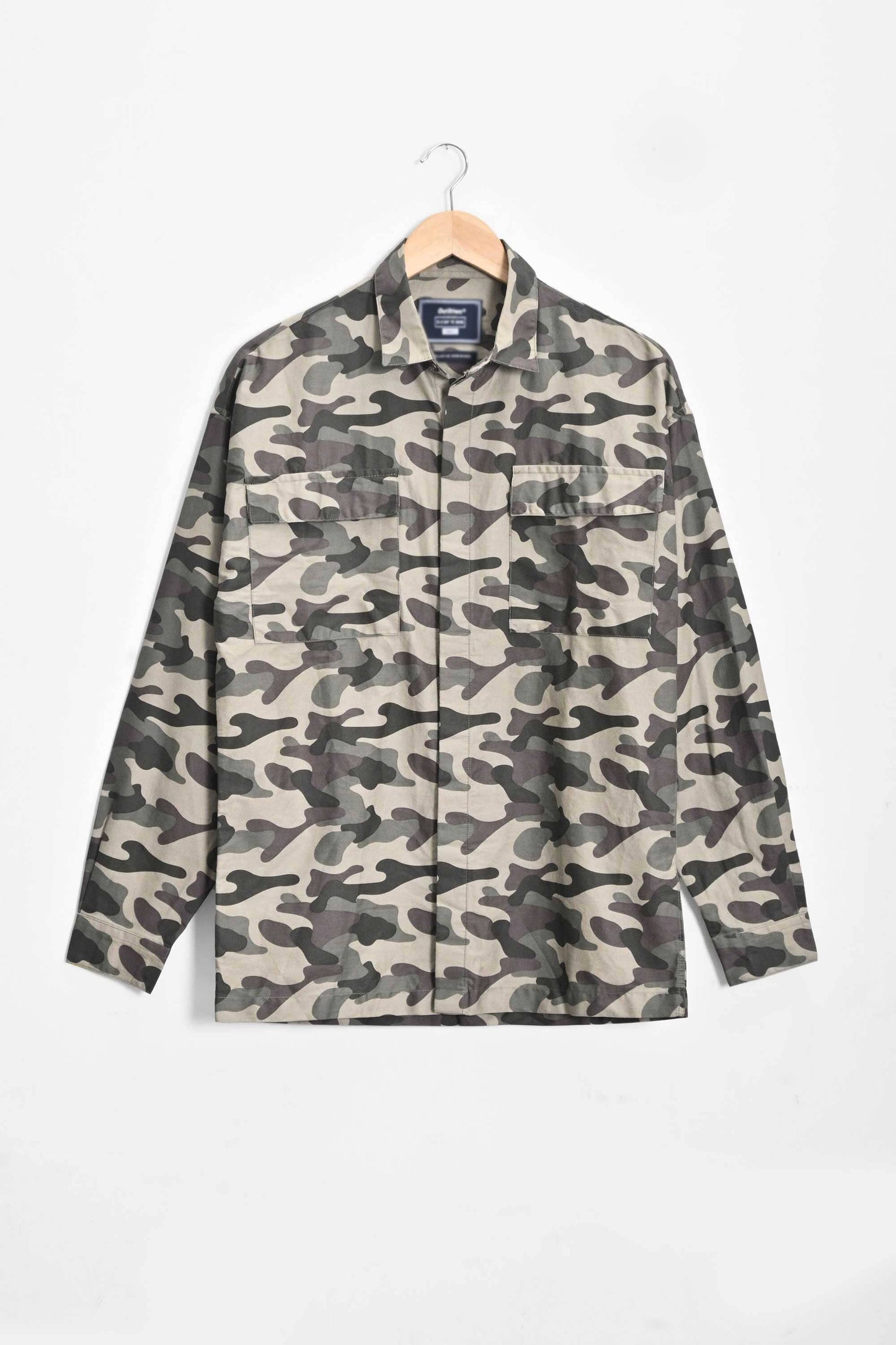 Men's Camo Printed Chest Pocket Design Long Sleeves Casual Shirt Men's Casual Shirt HAS Apparel 