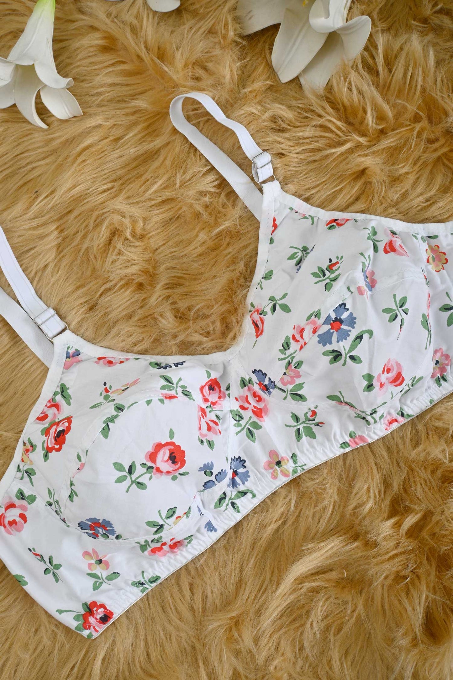 Women's Rose Printed Basic Cotton Bra Women's Lingerie CPKM 