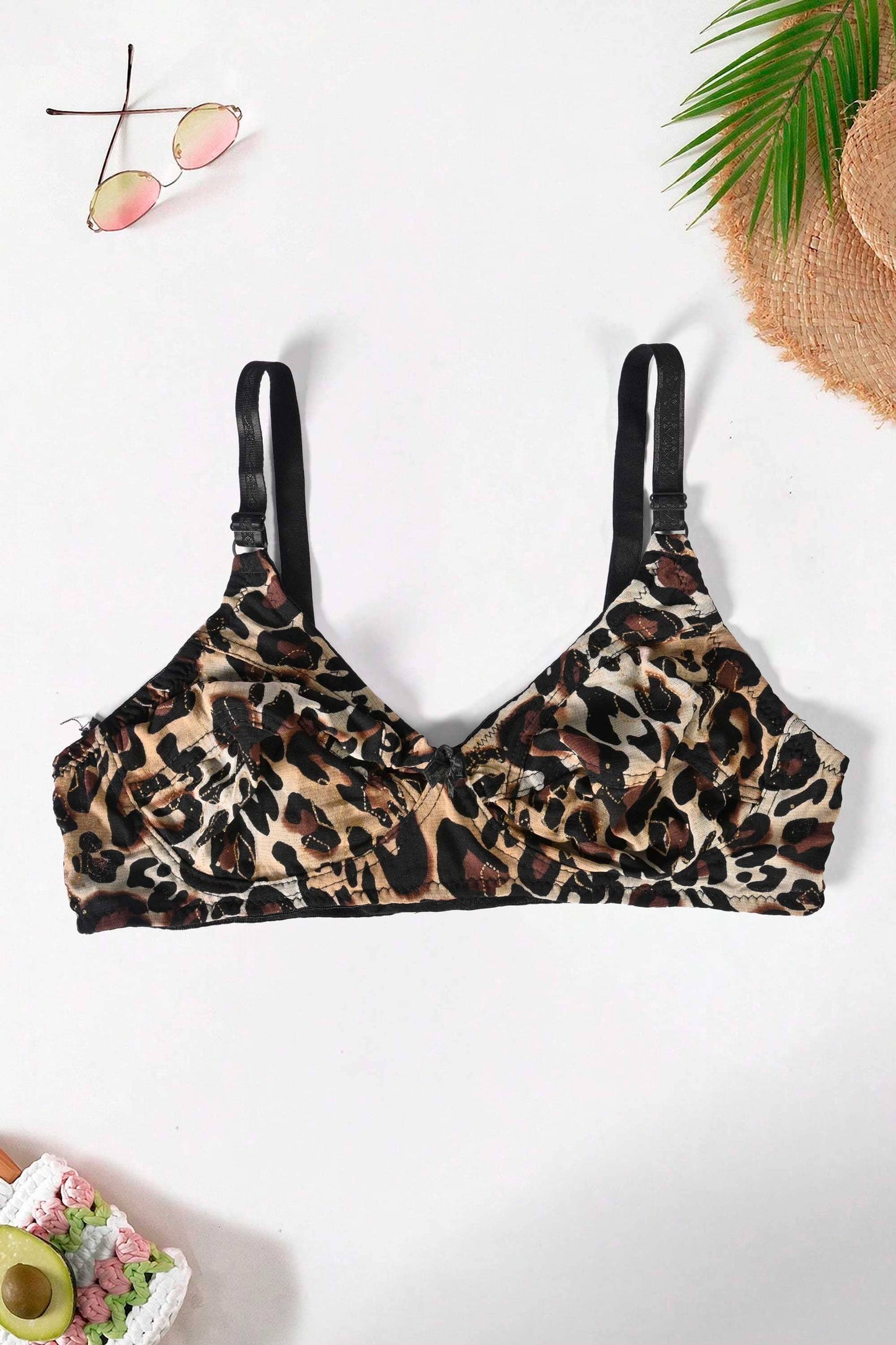 D.Dream Women's Leopard Printed Stretched Comfort Bra Women's Lingerie SRL 