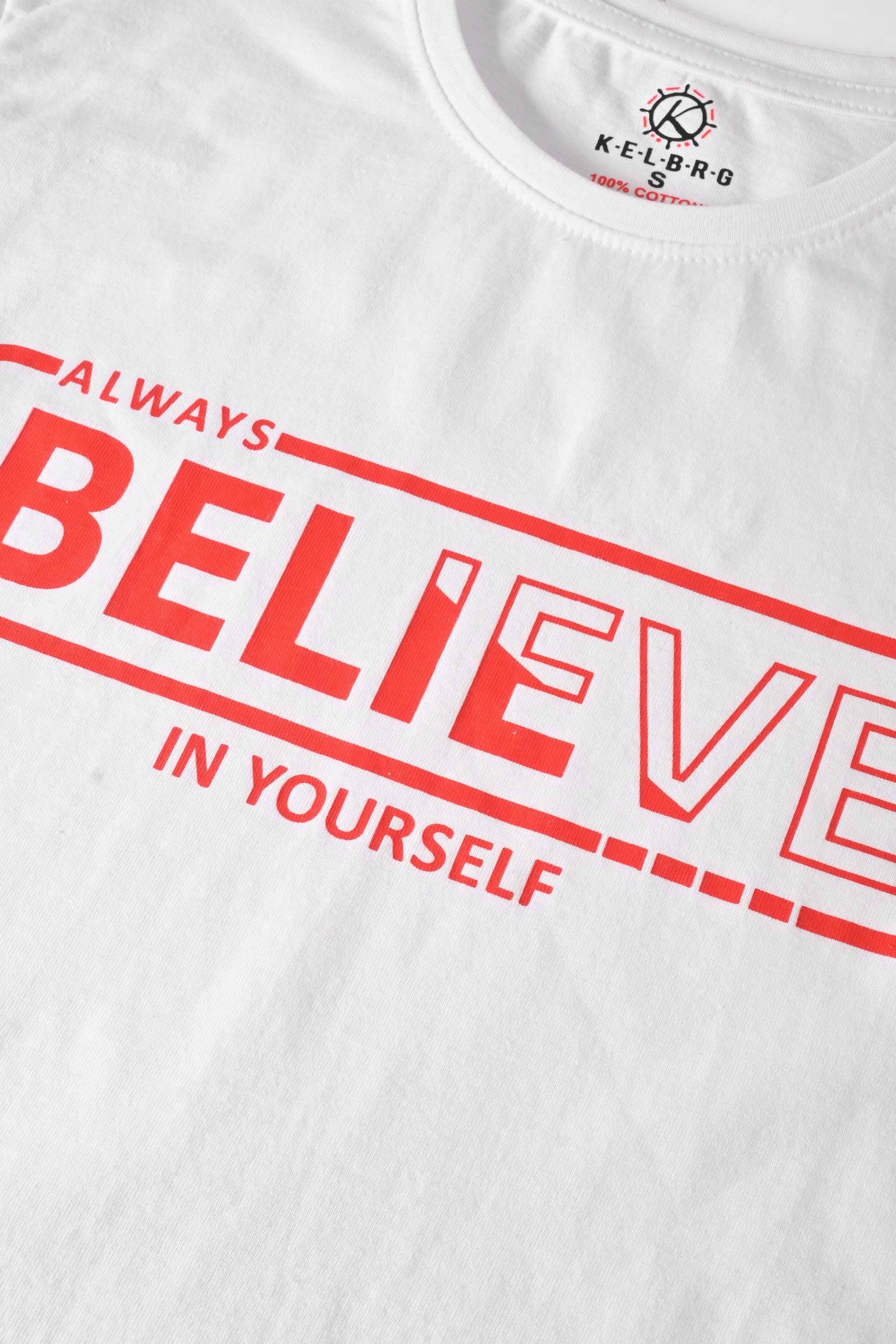 Kelbrg Men's CEO Believe Printed Classic Tee Shirt Men's Tee Shirt First Choice 