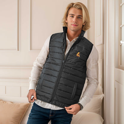 The Burnt Soul Men's Embroidered Sleeveless Puffer Gilet Men's Gilet IBT 