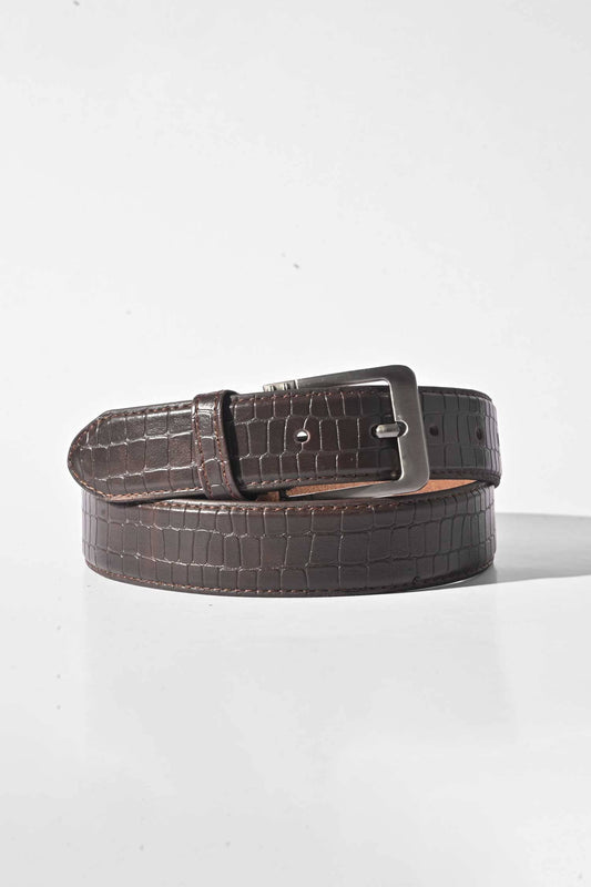 Men's Crocodile Texture Classic Leather Belt Men's Belt LNL 