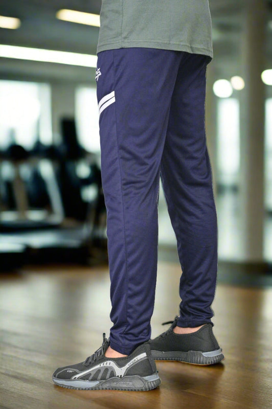 Men's Embroidered Logo & Stripes Style Activewear Trousers