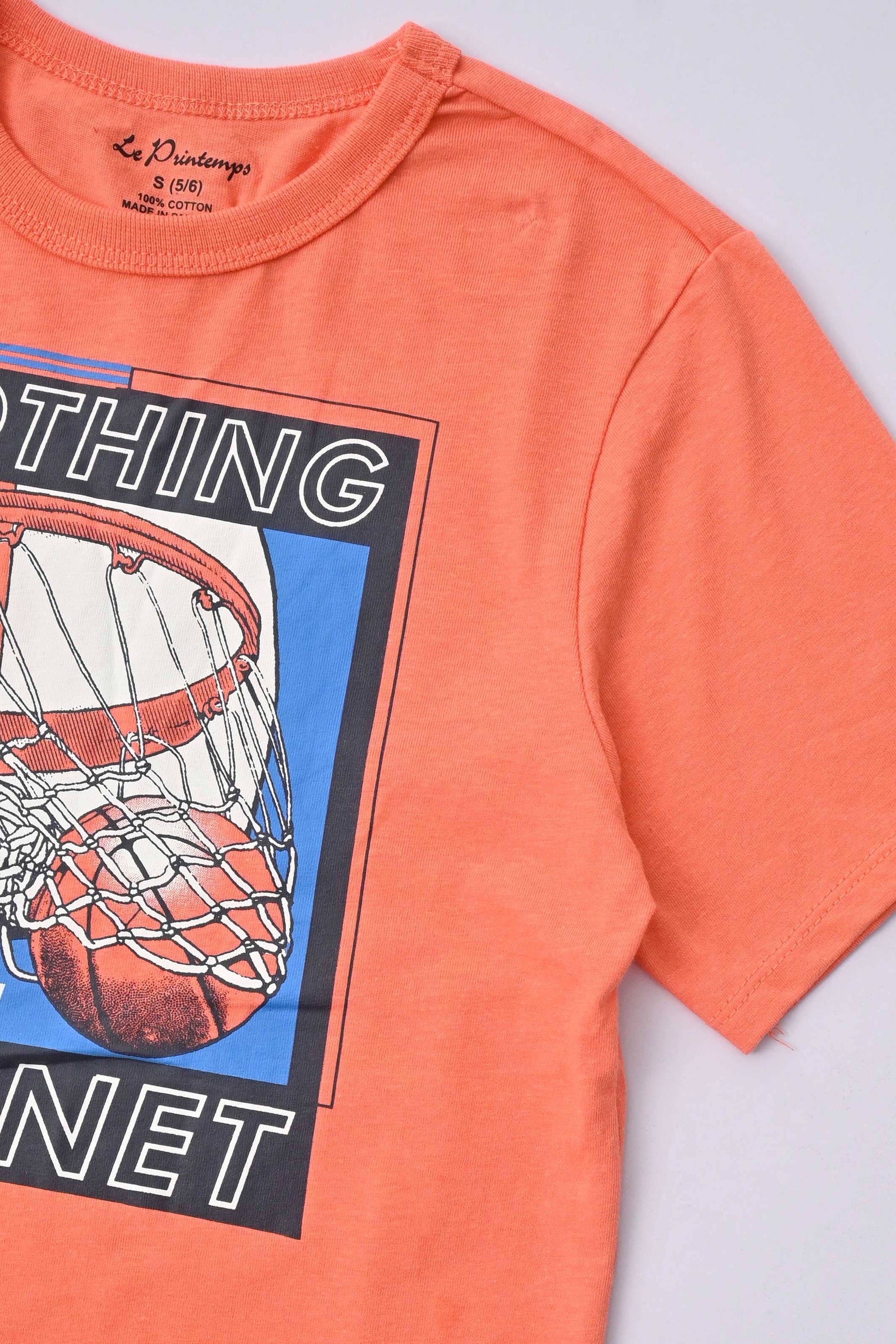 Le Printemps Boy's Basketball Hoop Printed Tee Shirt Boy's Tee Shirt Athar Traders 