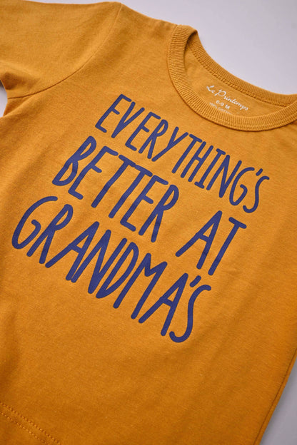 Le Printemps Kid's Everything's Better At Grandma's Printed Tee Shirt Kid's Tee Shirt Athar Traders 