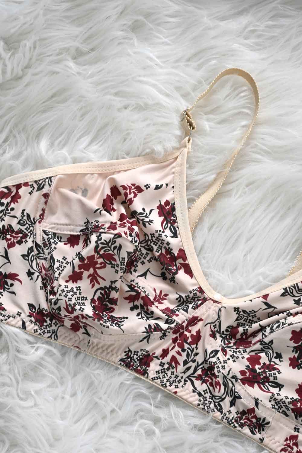 Zhenmeng Women's Floral Printed Stretchable Bra