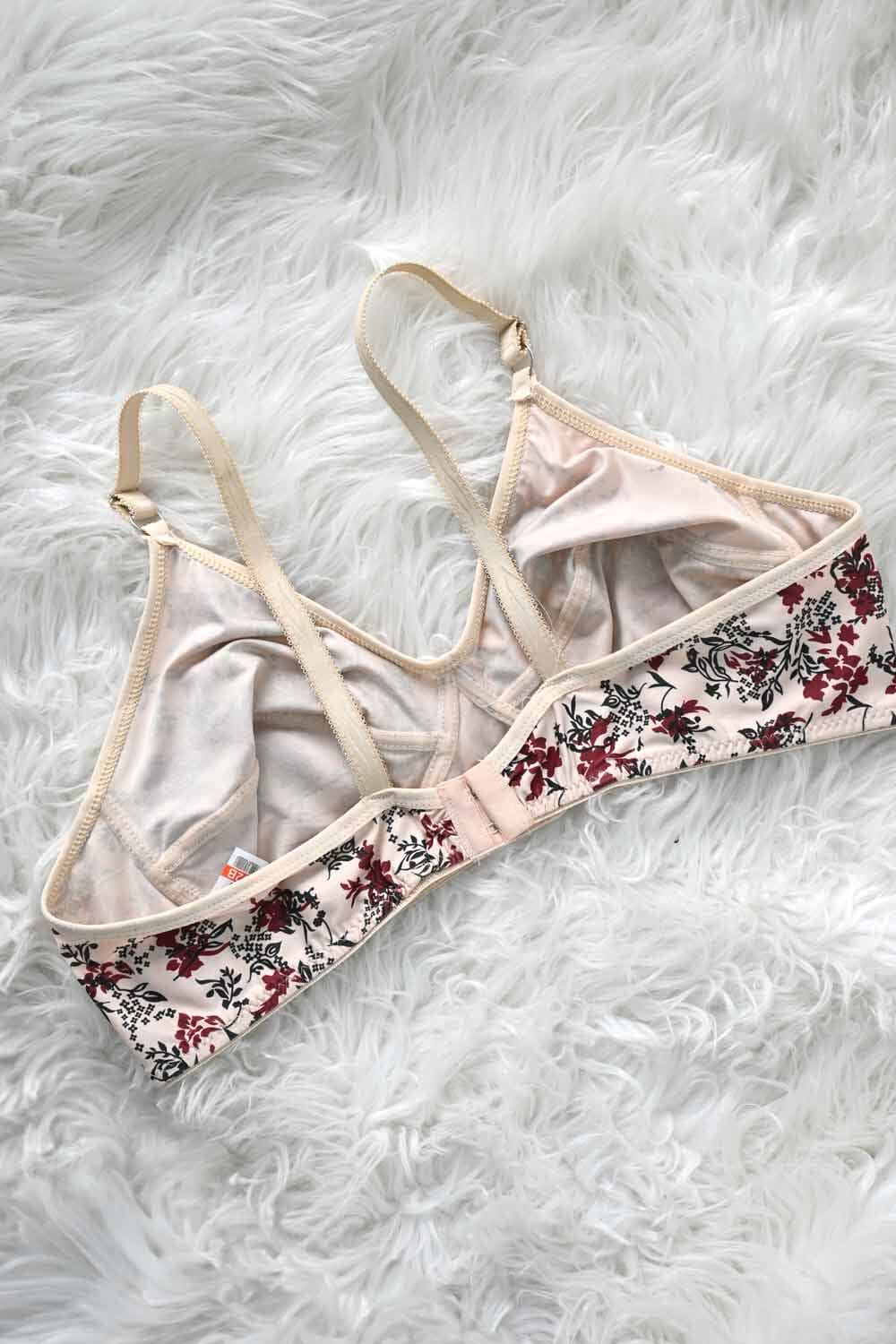 Zhenmeng Women's Floral Printed Stretchable Bra