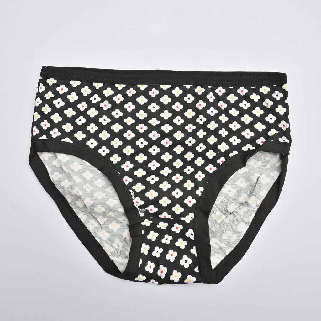 Fashion Women's Heart Printed Lace Design Underwear