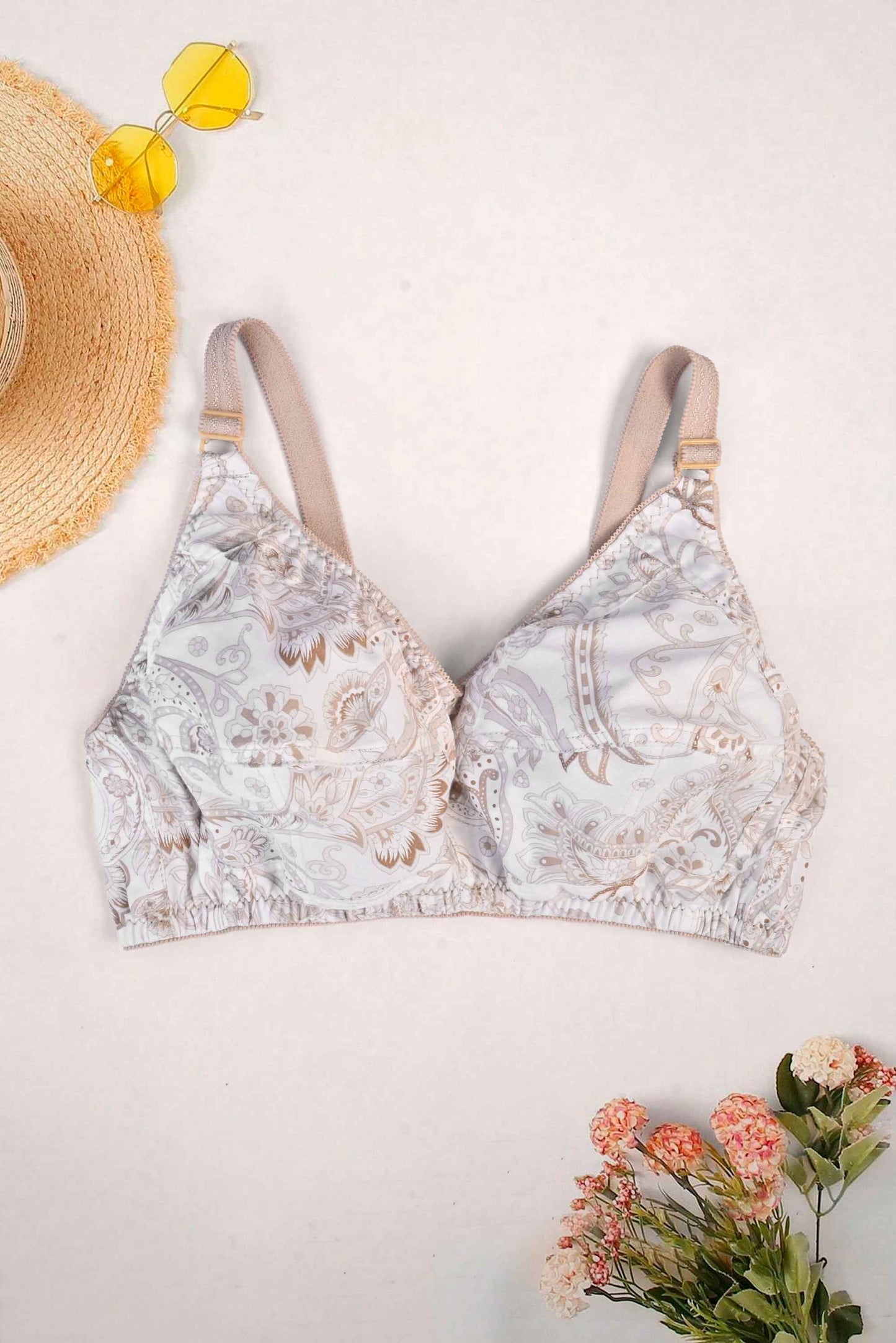 Vienna Women's Floral Printed Classic Cotton Bra