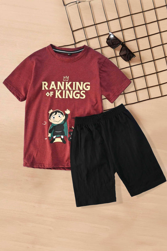 Kid's Ranking Of Kings Printed Twin Set Boy's Twin Set HMG 