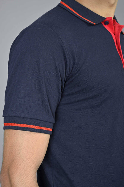 Max 21 Men's Contrast Placket Design Classic Polo Shirt Men's Polo Shirt SZK 