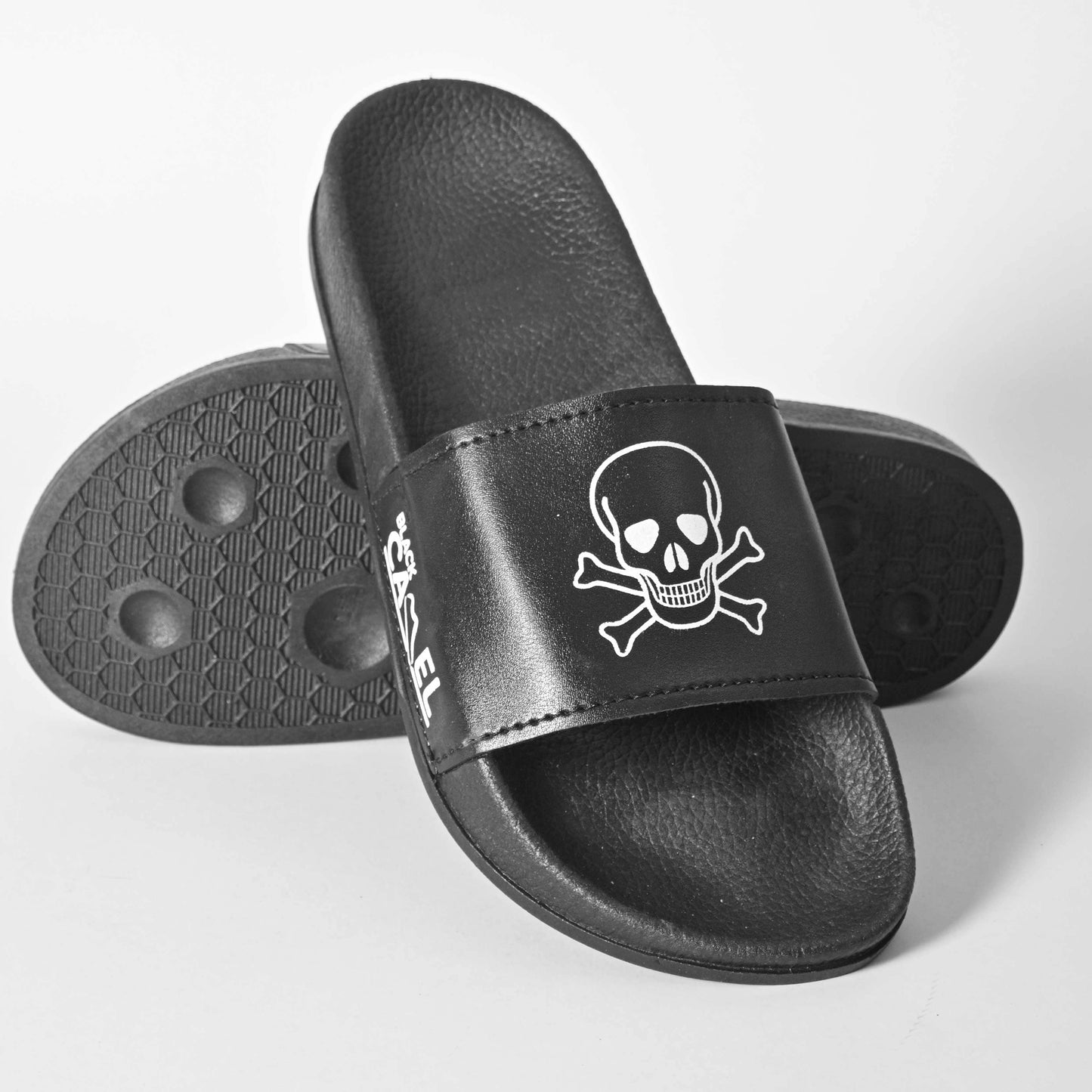 Black Camel Men's Skull Printed Slides Men's Shoes Hamza Traders Black EUR 39 