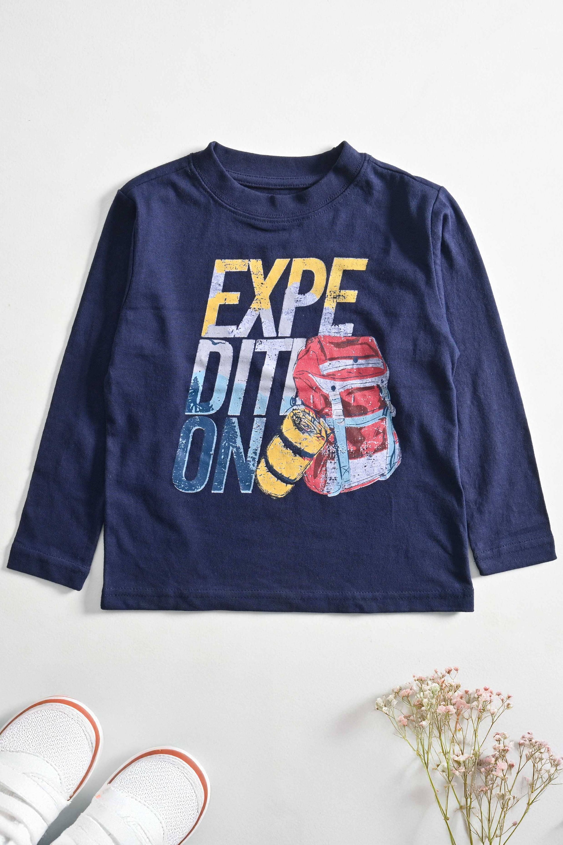 TH Boy's Expedition Printed Long Sleeve Tee Shirt